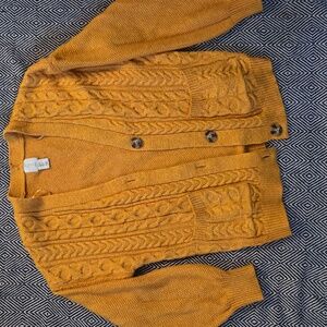 Joie Yellow Cable Knit Cardigan